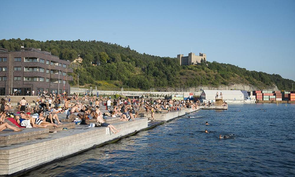 City Center Flat W Roof Top Terrace & Free Parking Oslo Exterior photo